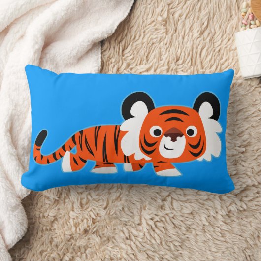 可愛い漫画のタイガーのプロール腰枕 ランバークッション (ブランケット)