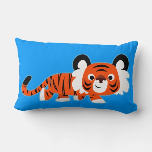 可愛い漫画のタイガーのプロール腰枕 ランバークッション (裏面)