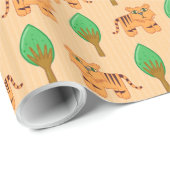 可愛い漫画のタイガーパターン ラッピングペーパー (ロールコーナー)