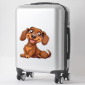 可愛い漫画のダッシュント犬 シール (スーツケース)