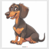 可愛い漫画のダッシュント犬 シール (シート)