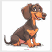 可愛い漫画のダッシュント犬 シール (シート)