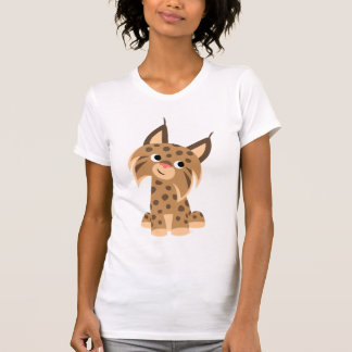 可愛い漫画のパンキッシュLynx女性Tシャツ Tシャツ