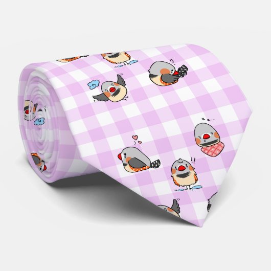 可愛い漫画のピンクのパター市松模様にンを見る ネクタイ (ロール)