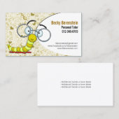 可愛い漫画のブックワームの家庭教師イエロー名刺 名刺 (正面/裏面)