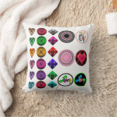 可愛い漫画のボタン明るいカラフル白のバックグロ クッション (ブランケット)