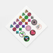 可愛い漫画のボタン明るいカラフル白のバックグロ スタンダードランチョンナプキン (角)