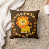 可愛い漫画のライオンのマンダラ枕 クッション (ブランケット)