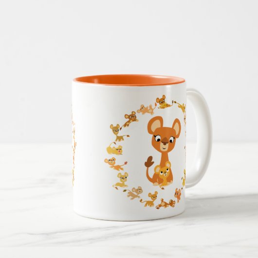 可愛い漫画のライオンズマンダラマグ ツートーンマグカップ (正面右)