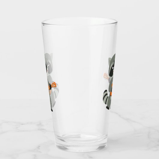 可愛い漫画のラクーン遊のバンジョガラスのタンブラー タンブラーグラス (右)