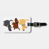 可愛い漫画のラブラドール3フレーバー荷物タグ ラゲッジタグ (正面横)