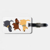 可愛い漫画のラブラドール3フレーバー荷物タグ ラゲッジタグ (裏面横)