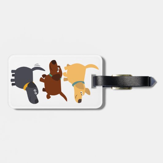 可愛い漫画のラブラドール3フレーバー荷物タグ ラゲッジタグ (裏面横)