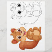 可愛い漫画のリス色のページ チラシ (正面)