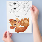 可愛い漫画のリス色のページ チラシ (手)