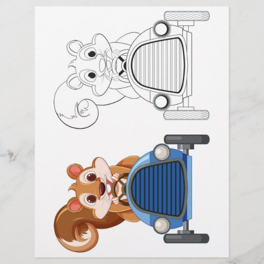 可愛い漫画のリス色のページ チラシ (正面)