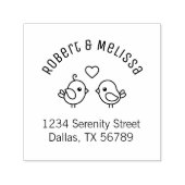 可愛い漫画のロブバードのカップルのアーチのアドレス セルフインキングスタンプ (デザイン)