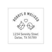 可愛い漫画のロブバードのカップルのアーチのアドレス ラバースタンプ (インプリント)
