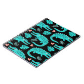 可愛い漫画のワニのシームレスなパターン ノートブック (左側)