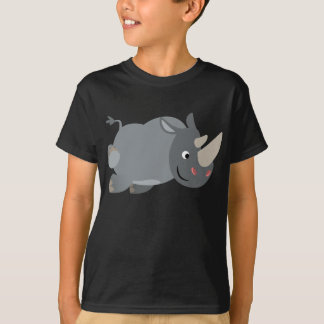 可愛い漫画の充電Rhinoの子供Tシャツ Tシャツ