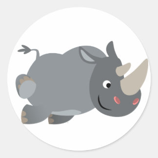 可愛い漫画の充電Rhinoシール ラウンドシール