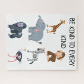 可愛い漫画の動物に親切にする ジグソーパズル (横)