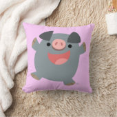 可愛い漫画の弾み豚の枕 クッション (ブランケット)