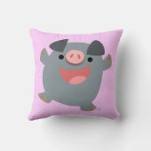 可愛い漫画の弾み豚の枕 クッション (裏面)