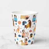 可愛い漫画の犬のパターンpoodle doxie 紙コップ (右)