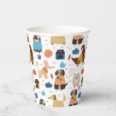 可愛い漫画の犬のパターンpoodle doxie 紙コップ (正面)