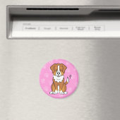 可愛い漫画の犬オーストラリアの羊飼いマグネット マグネット (インサイチュ (食洗機))