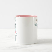 可愛い漫画の突き出しヤギのマグカップ ツートーンマグカップ (中央)