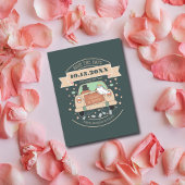 可愛い漫画の結婚式は日付の招待を保存する ポストカード