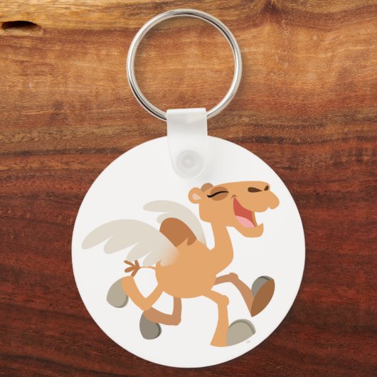 可愛い漫画の翼のあるラクダのキーチェーン キーホルダー (正面)