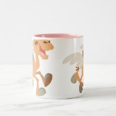 可愛い漫画の翼のあるラクダのマグカップ ツートーンマグカップ (中央)