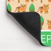 可愛い漫画の虎のパタパーソナライズされたーン マウスパッド (コーナー)