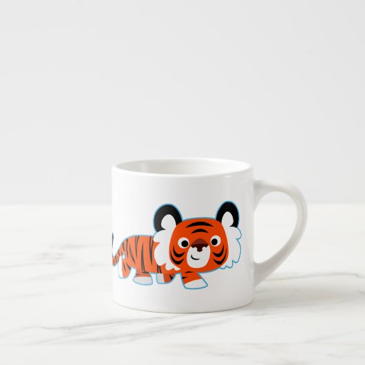 可愛い漫画の虎のプロウルEspressoマグカップ エスプレッソカップ (右)