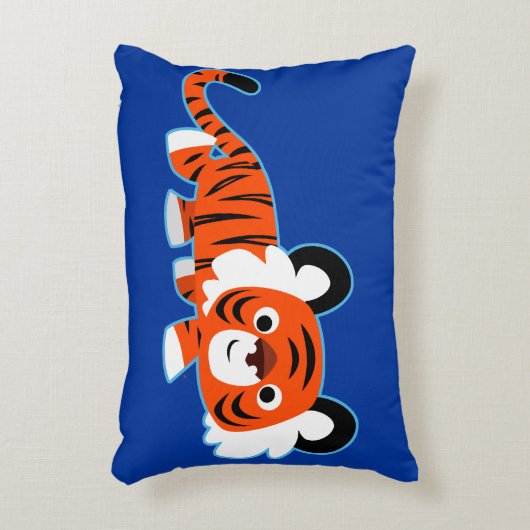 可愛い漫画の虎のプロールのアクセント枕 アクセントクッション (正面(垂直))