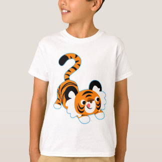 可愛い漫画の虎遊子にTシャツ Tシャツ