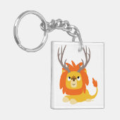 可愛い漫画の角のライオンのアクリルキーチェーン キーホルダー (正面左)