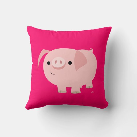 可愛い漫画の豚の枕 クッション (裏面)