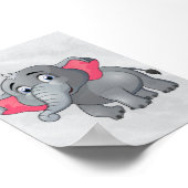 可愛い漫画の象のウォールアート！小ベビー愛！ ポスター (角)