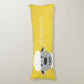 可愛い漫画の農場の羊 – 黄色と灰色 ボディピロー (正面縦)