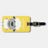 可愛い漫画の農場の羊 – 黄色と灰色 ラゲッジタグ (正面横)