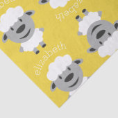 可愛い漫画の農場の羊 – 黄色と灰色 薄葉紙 (詳細)