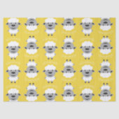 可愛い漫画の農場の羊 – 黄色と灰色 薄葉紙 (正面)