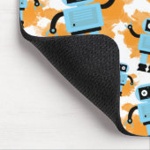 可愛い漫画の青いロボットオレンジ色の水色スプラッシュ マウスパッド (コーナー)