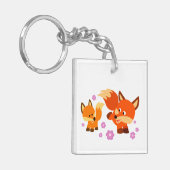 可愛い漫画よくはしゃぐキツネアクリルキーチェーン キーホルダー (正面左)