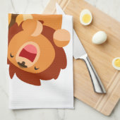 可愛い漫画よくはしゃぐライオンズキッチンタオル キッチンタオル (四つ折り)