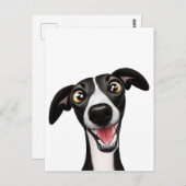 可愛い漫画アートの生意気なウィペット ポストカード (正面/裏面)